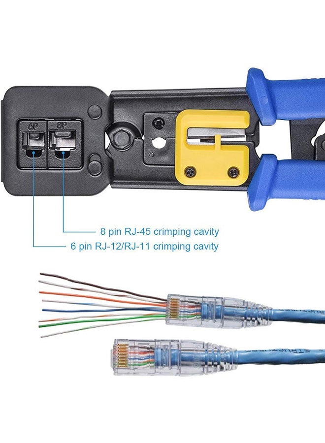 RJ45 Multi-Functional Cable Cutter Crimp Tool Black/Blue