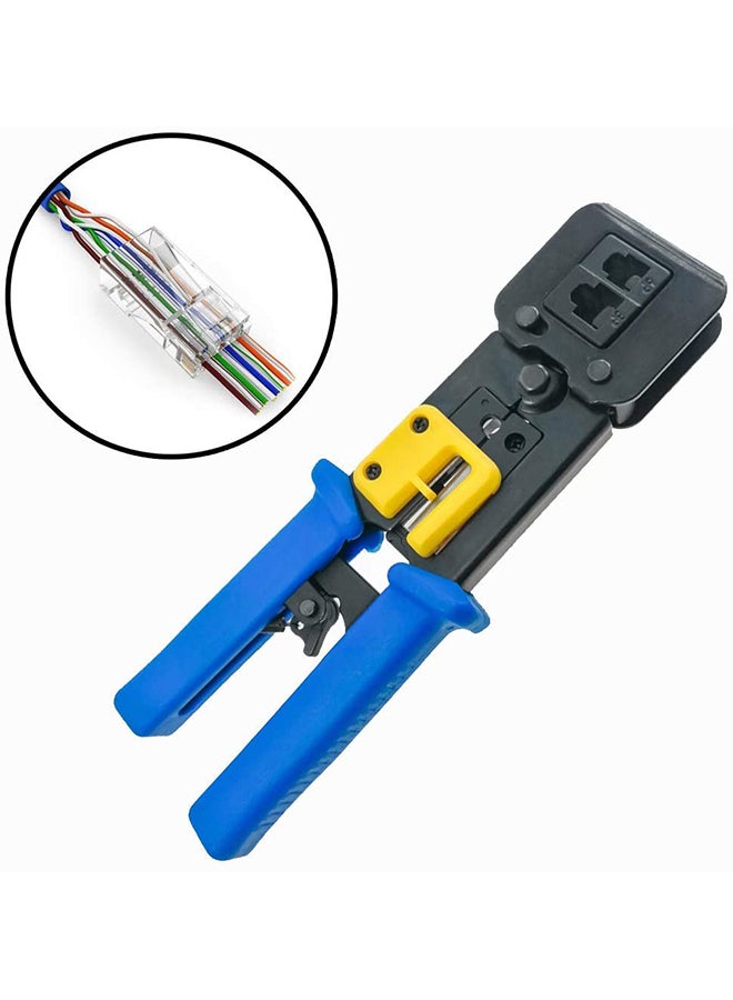 RJ45 Multi-Functional Cable Cutter Crimp Tool Black/Blue