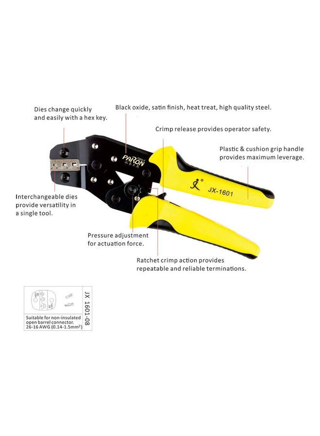 Professional Wire Crimpers Yellow/Black 25.5x2.5x10.5cm