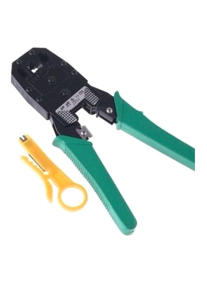 RJ45 CAT5 Network LAN Cable Crimper Plier With Stripping And Punch Down Tool Green/Black/Yellow 195x70mm