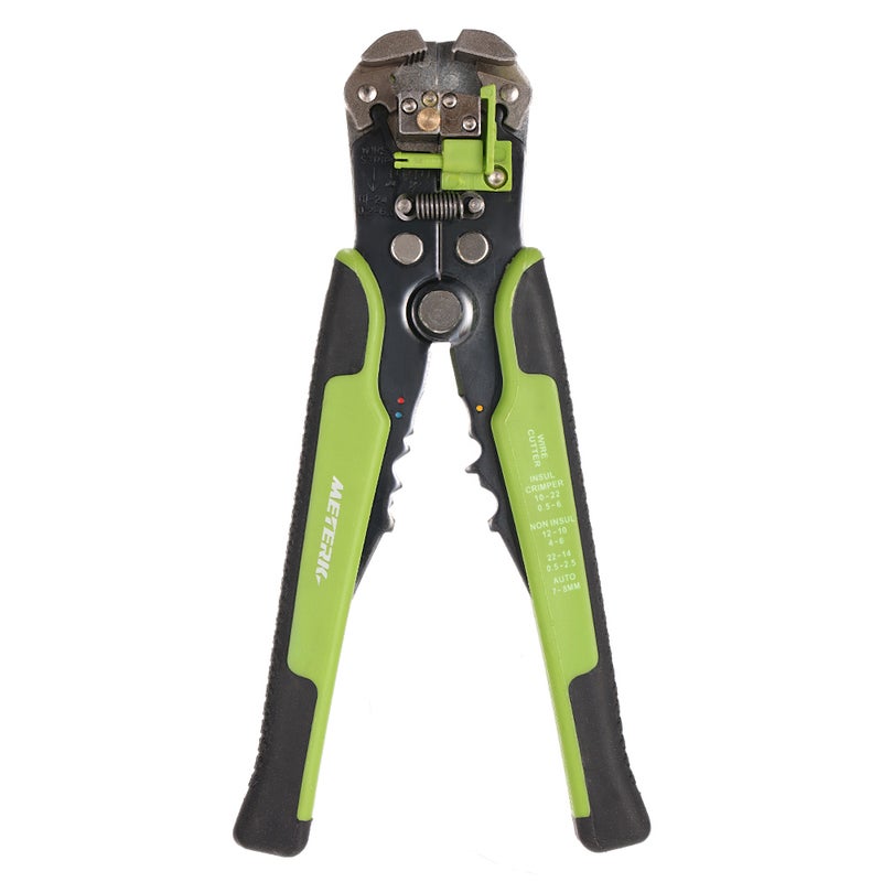 Multifunctional Adjustable Cable Wire Stripper Crimping Tool Green 28.00 X 1.50 X 12.50