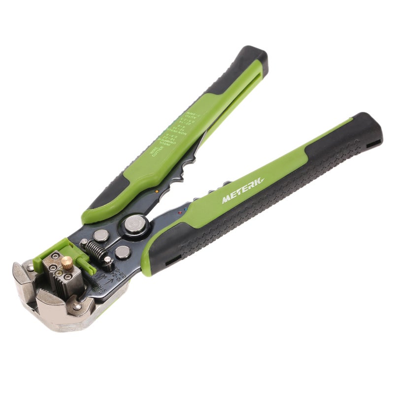 Multifunctional Adjustable Cable Wire Stripper Crimping Tool Green 28.00 X 1.50 X 12.50