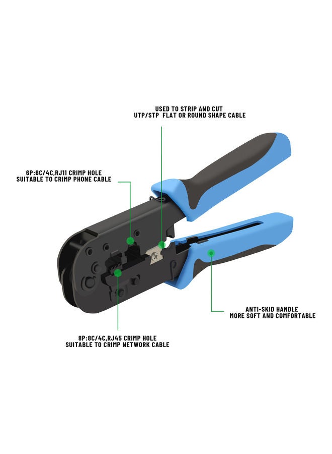 All In One Crimping Tool Set Black/Blue 0.4kg