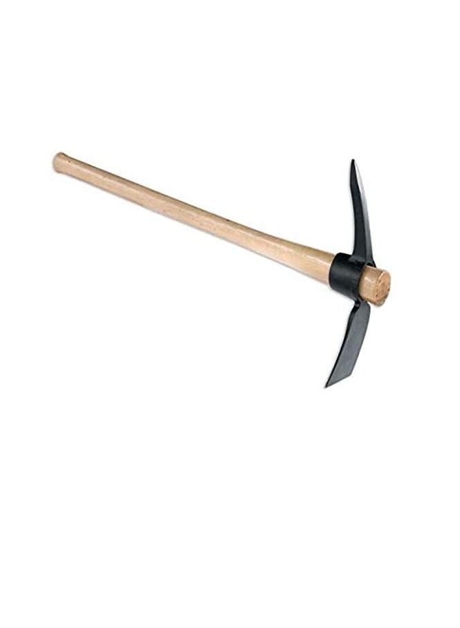 High Quality Multi function Pickaxe + Handle for Gardening Camping Farming Outdoor (Wood Handle)