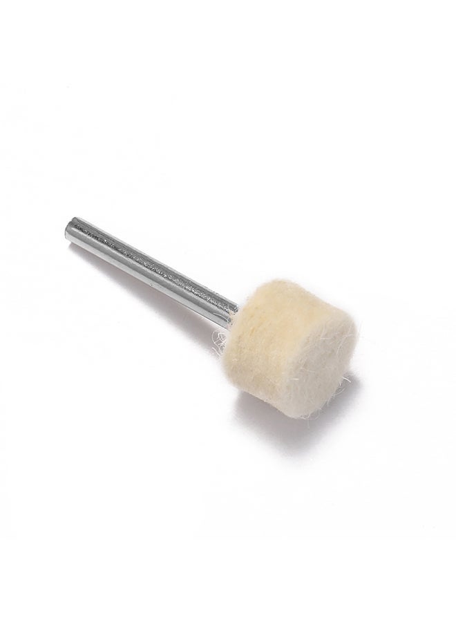 129pcs Abrasive Polishing Wheel Tools Wool Felt Metal Surface Buffing Accessories Rotary Tool White 16.0x12.0x3.0cm