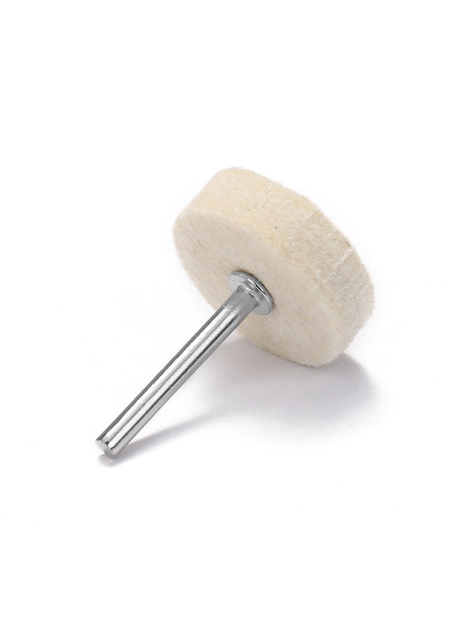 129pcs Abrasive Polishing Wheel Tools Wool Felt Metal Surface Buffing Accessories Rotary Tool White 16.0x12.0x3.0cm