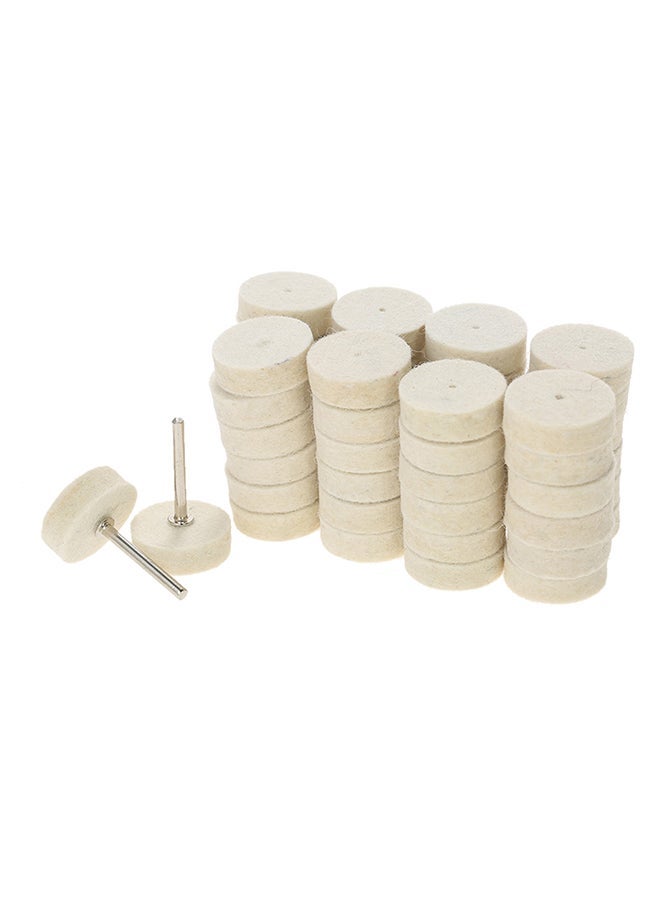 129pcs Abrasive Polishing Wheel Tools Wool Felt Metal Surface Buffing Accessories Rotary Tool White 16.0x12.0x3.0cm