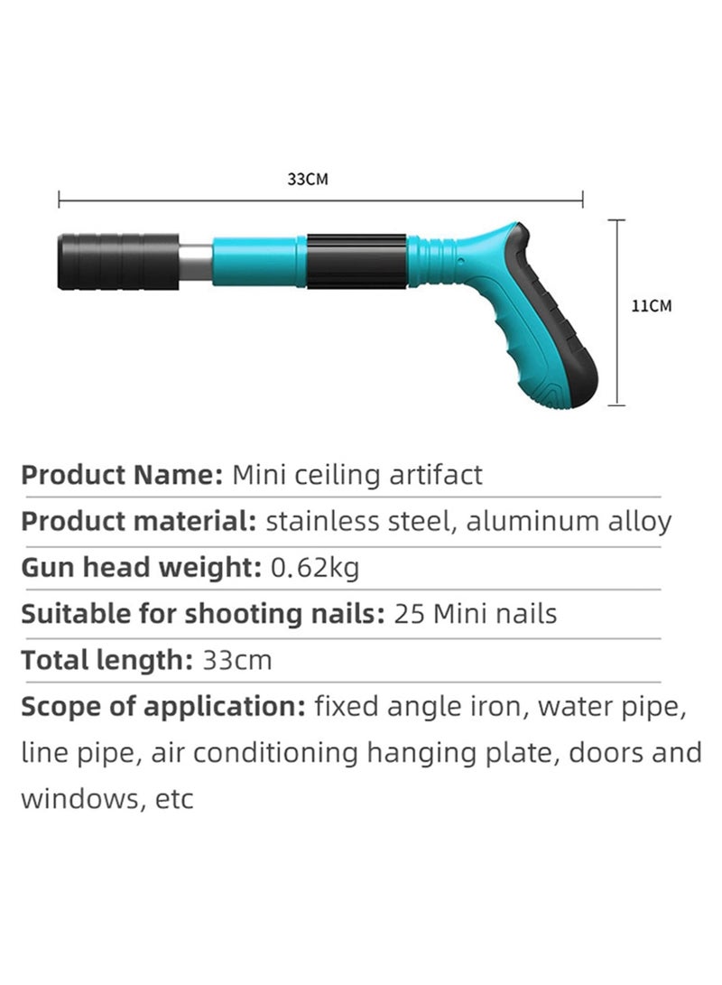 Steel Nails Gun Tool, Nail Shooting Machine with 40 Round Nails for Penetrate Concrete Wall, Mini Nail Gun Water and Electricity Or Elevator Cable Ducts Can Be Installed, Decorate Home Tools.