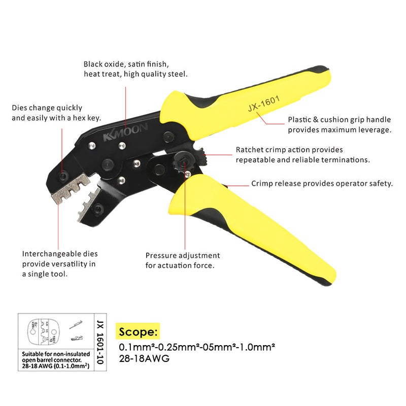 Wire Stripper And Crimping Tool Yellow/Black 25.50 x 2.50 x 10.50cm