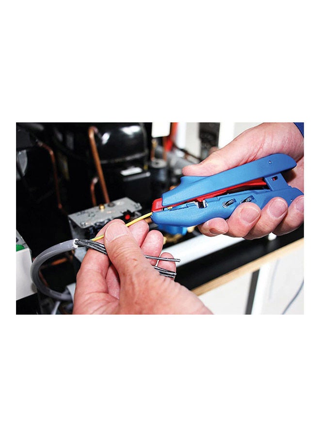 Weicon Duo Crimp No. 300 | 3 in 1 Stripping & Crimping Tool, Stripping Pliers With Crimping Function For Wire end Ferrules 0.5 - 6 mm² Stripping Tool with side cutter | TUEV | Blue and Red