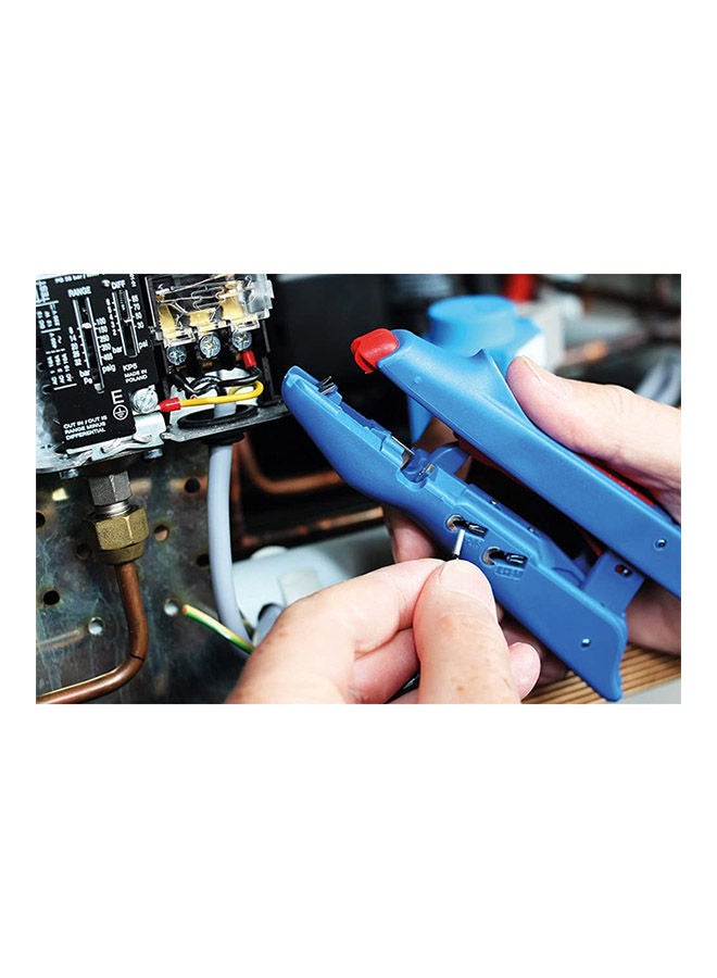 Weicon Duo Crimp No. 300 | 3 in 1 Stripping & Crimping Tool, Stripping Pliers With Crimping Function For Wire end Ferrules 0.5 - 6 mm² Stripping Tool with side cutter | TUEV | Blue and Red