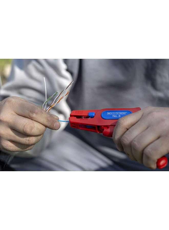 Wire Stripper No. 6, Approval Up To 1000 Volt, Vde-Tested, Stripping Tool For Round Cables 0.2-6Mm² (24 - 10 Awg) Red