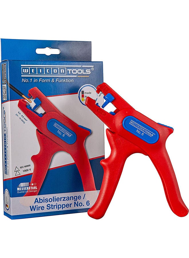 Wire Stripper No. 6, Approval Up To 1000 Volt, Vde-Tested, Stripping Tool For Round Cables 0.2-6Mm² (24 - 10 Awg) Red