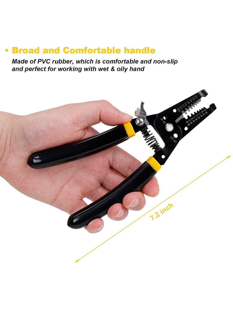 7in Wire Stripper 10-22 AWG Cutter Crimper, Copper Wire Stripping Tool And Multi-Function Hand Tool, Professional Handle Design And Refined Craftsmanship