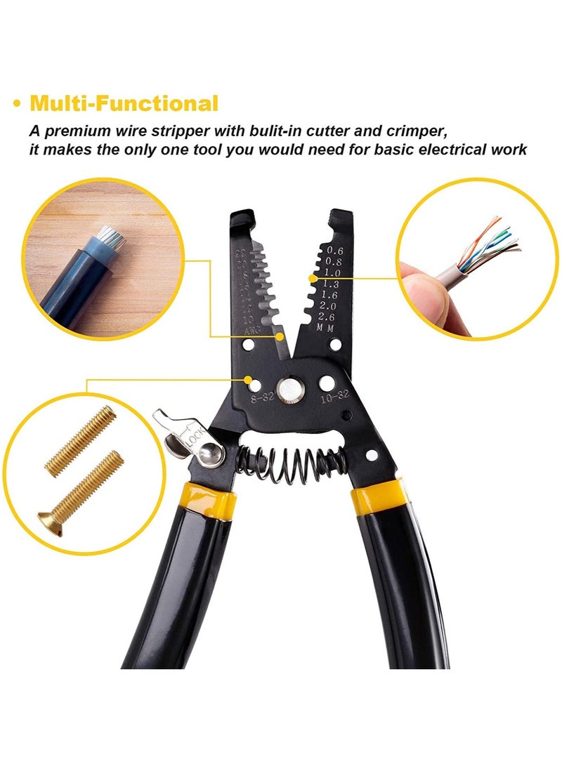 7in Wire Stripper 10-22 AWG Cutter Crimper, Copper Wire Stripping Tool And Multi-Function Hand Tool, Professional Handle Design And Refined Craftsmanship