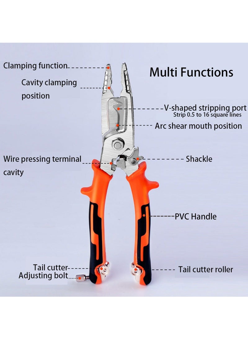 9in1 Wire Stripper Pliers Tool with Tail Cutter 8