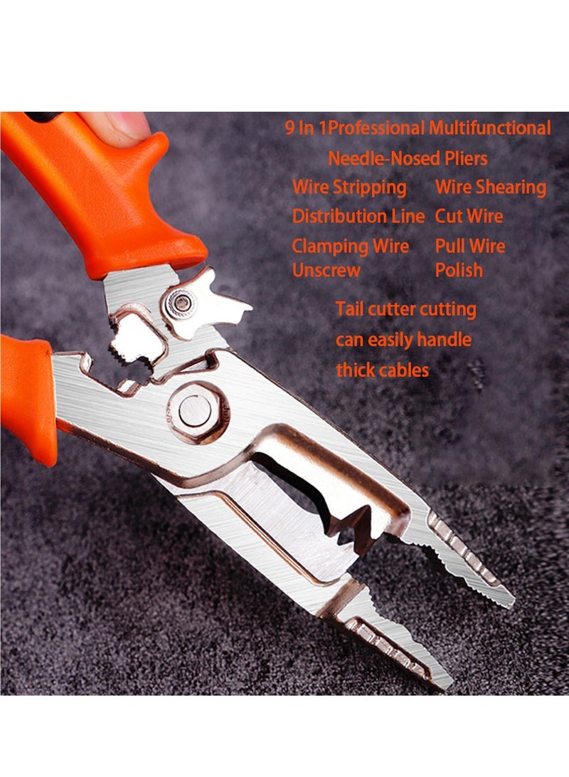 9in1 Wire Stripper Pliers Tool with Tail Cutter 8