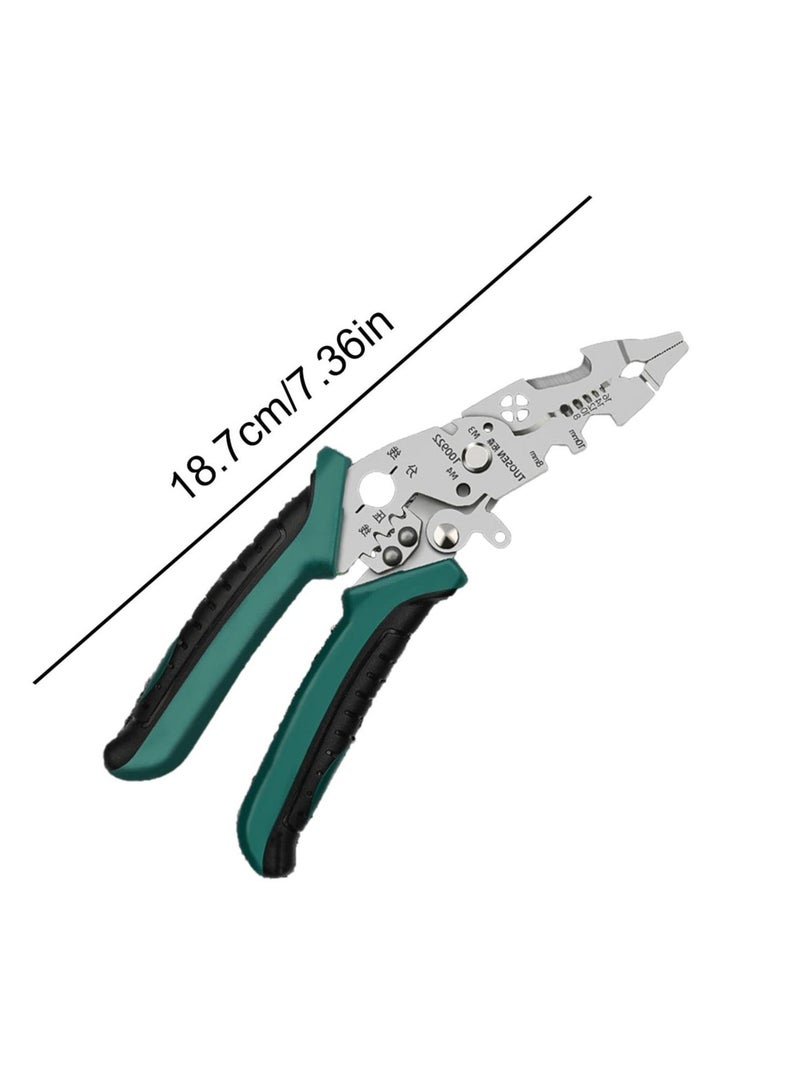 Wire Stripper Cutter, Multi-Function Wire Stripping Tool, Professional Handle Design Wire Cutter, Universal Wire Cutters and Crimping Tool, Multifunctional Electrician Pliers for Crimping, Cutting