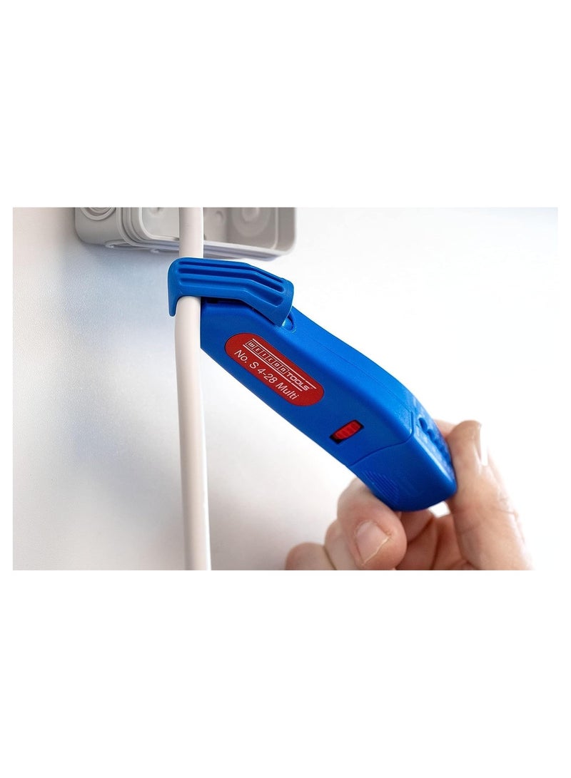 WEICON Cable Stripper No. S 4 - 28 Multi | Integrated Stripping Function High Safety Universal Tool with Adjustable Cutting Depth For Round Cables Working Range - 50057328