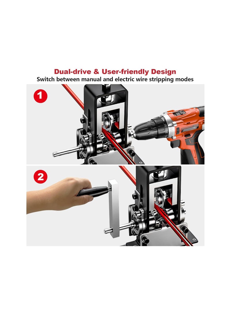 Manual Wire Stripping Machine, Gauge Wire 0.06-1 inches, Scrapping Copper Wire Peeler Machine, Drill Powered Hand Crank Wire Stripper Tool for Scrap Copper Recycling, Manual Wire Stripping Made Easy