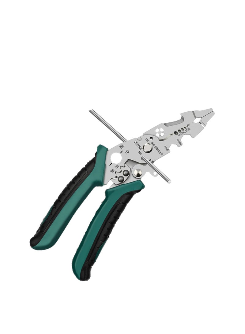 Multi-Function Wire Stripper and Cutter Tool, Professional Electrician Pliers for Crimping and Cutting, Ergonomic Handle Design