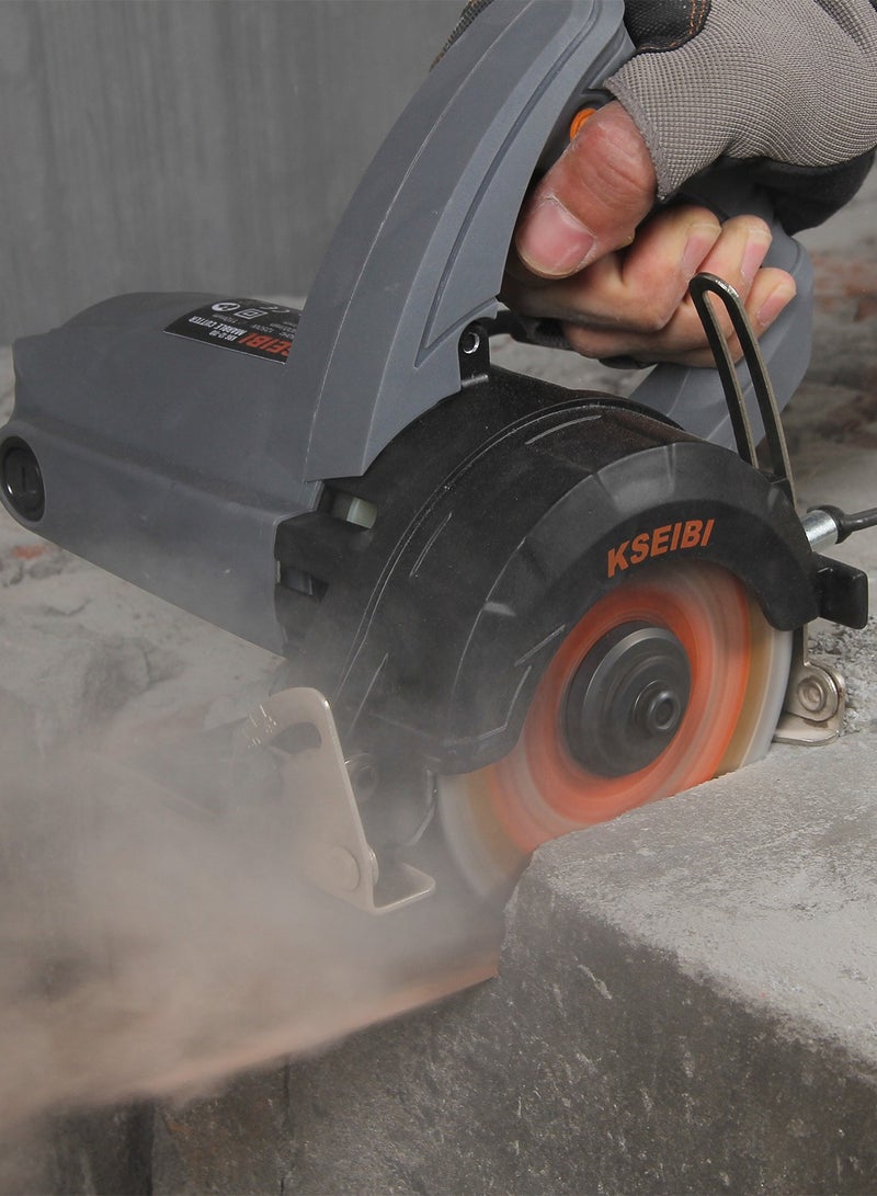Marble Cutter, 1250W Motor Circular Saw Cutter with 13800 Rpm, Wrench (2x) and Carbon Brush, Electric Concrete Saw for Cutting Marble, Stone and Brick, Professional Tile Cutting Machine.