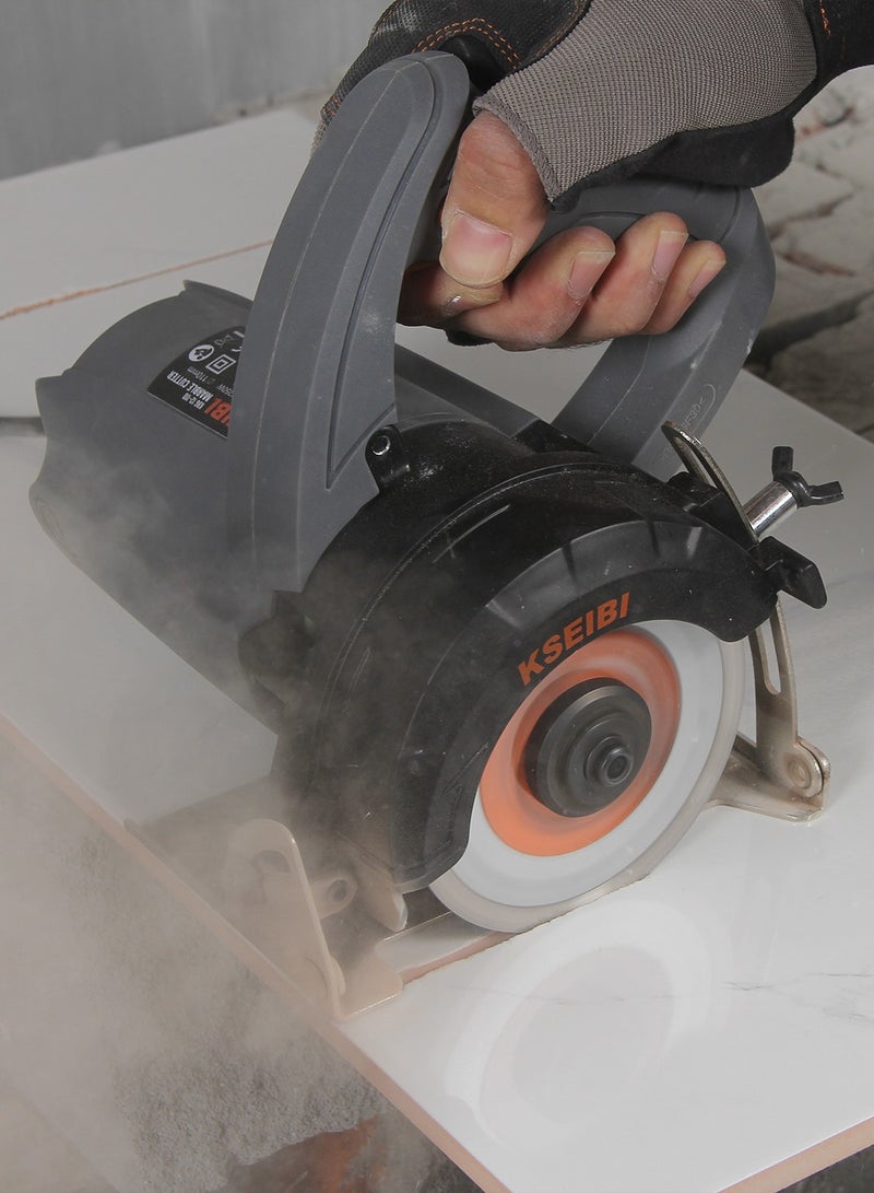 Marble Cutter, 1250W Motor Circular Saw Cutter with 13800 Rpm, Wrench (2x) and Carbon Brush, Electric Concrete Saw for Cutting Marble, Stone and Brick, Professional Tile Cutting Machine.