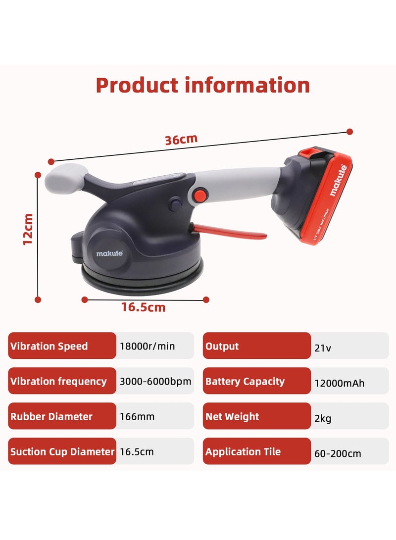 Makute Cordless Tile Vibrating Tool 21V for Tile Installation, Tile Replacement and Surface Leveling etc. (TV1661)