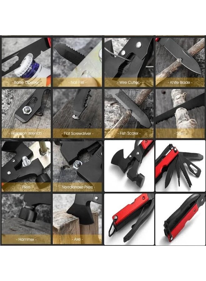 Multi Tool Survival Gear Hammer With Axe Military Grade Tactical Camping Accessories