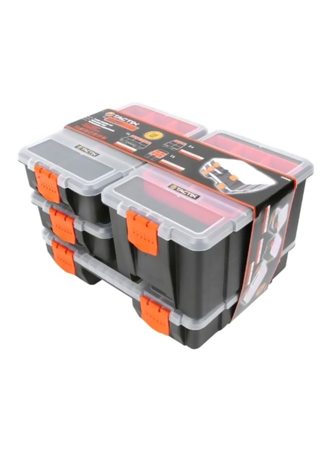 4-In-1 Plastic Organizer Set TTX-320020 Black/Clear/Orange 23.01x29.01x18.01cm