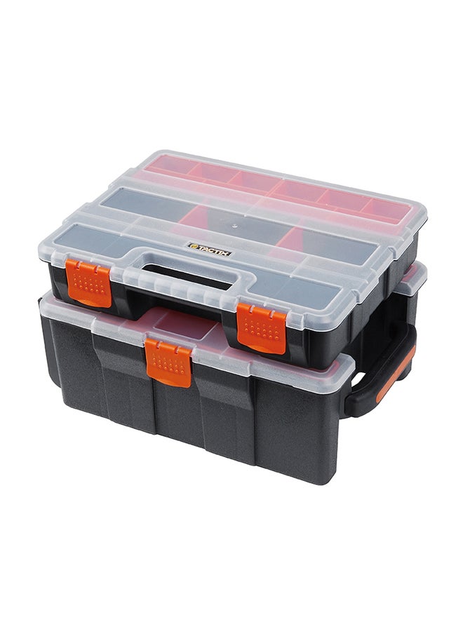 2-Piece Polypropylene Organizer Set Black/Orange 31x23x11.7cm