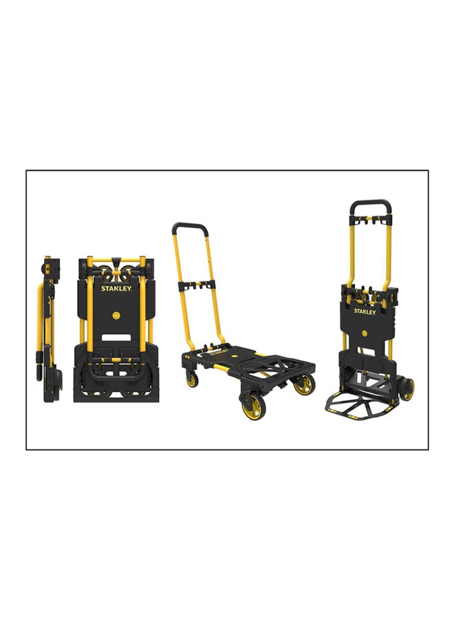 2-In-1 Folding Hand Truck Black/Yellow 44x49x98cm