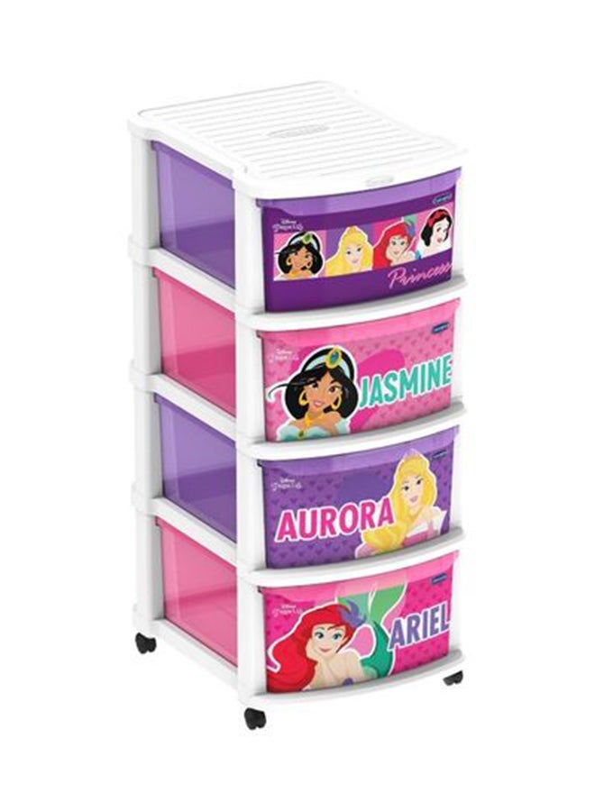 4 Drawers Multipurpose Storage Cabinet With Wheels Multicolour 52cm