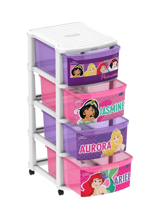 4 Drawers Multipurpose Storage Cabinet With Wheels Multicolour 52cm