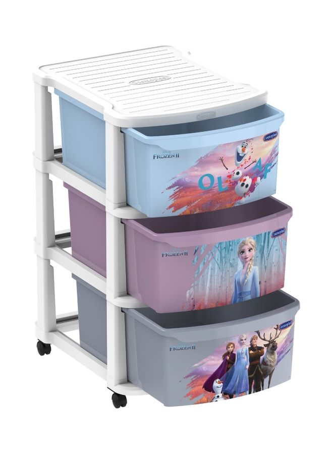 Multipurpose Storage Cabinet Drawers With Wheels Multicolour 52cm