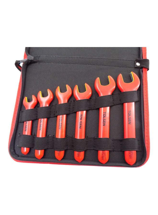 6-Piece Insulated Open End Spanner Set Red