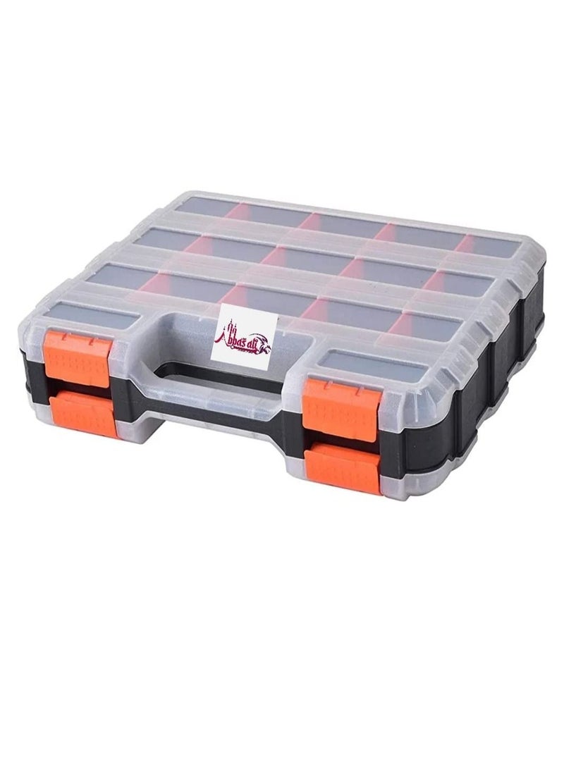 Double Side Tools Organizer, Customizable Removable Plastic Dividers, Hardware Box