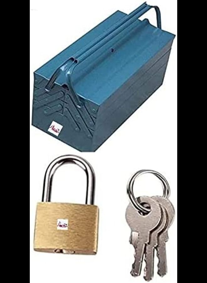 Foldable Big Tool Box Metal Material Side By Side Open Folding Tool Box With Padlock