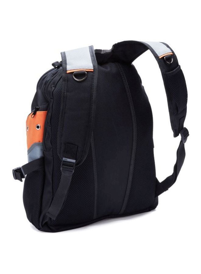 Tactix Tools Backpack - 18 pockets, Padded Shoulder straps, Stylish Black, Grey and Orange Design, Convenient for Easy Transport, Dimensions: 47 x 35 x 28 cm- 323147 black/grey/orange