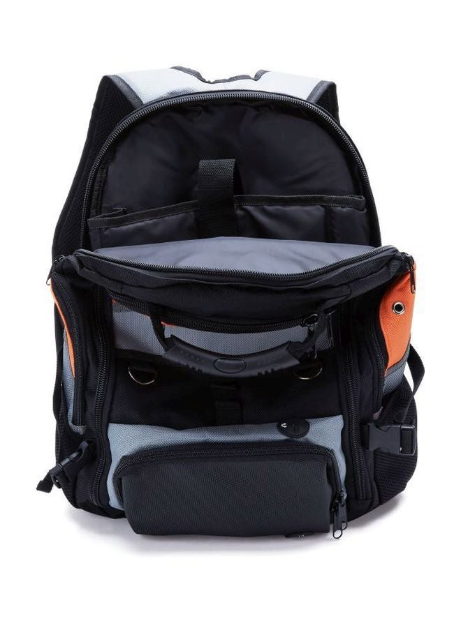 Tactix Tools Backpack - 18 pockets, Padded Shoulder straps, Stylish Black, Grey and Orange Design, Convenient for Easy Transport, Dimensions: 47 x 35 x 28 cm- 323147 black/grey/orange