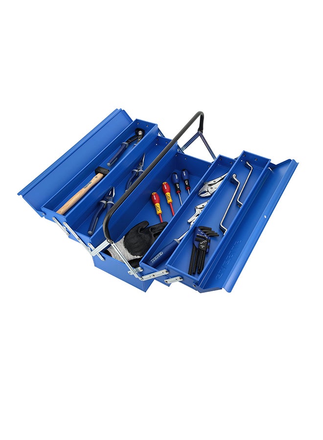 5 Tray Cantilever Tool Box Blue 20x8x11.4inch
