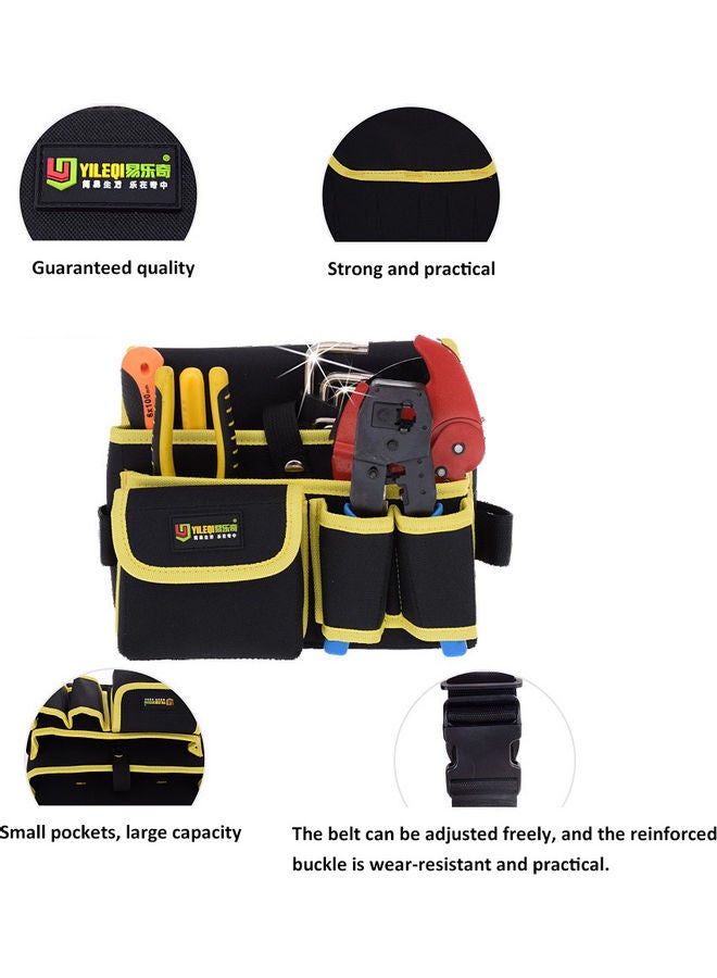 Multi-Functional Construction Tools Waist Bag With Detachable Belt Yellow 16cm