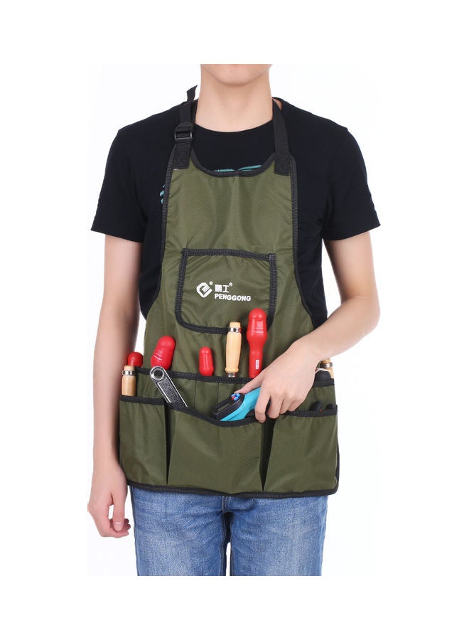 Waterproof Canvas Gardening Tool Apron Tools Bag with Pockets Dark green 22 x 4 x 16cm