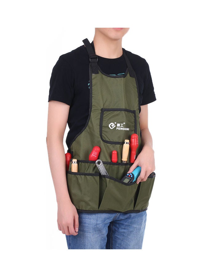 Waterproof Canvas Gardening Tool Apron Tools Bag with Pockets Dark green 22 x 4 x 16cm