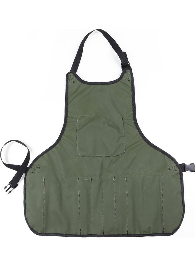 Waterproof Canvas Gardening Tool Apron Tools Bag with Pockets Dark green 22 x 4 x 16cm