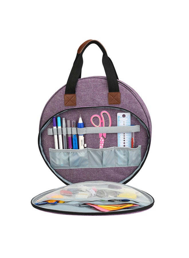 Portable Embroidery Storage Bag Purple/Black