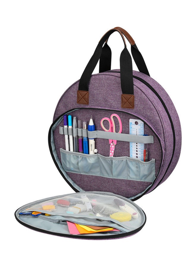 Portable Embroidery Storage Bag Purple/Black