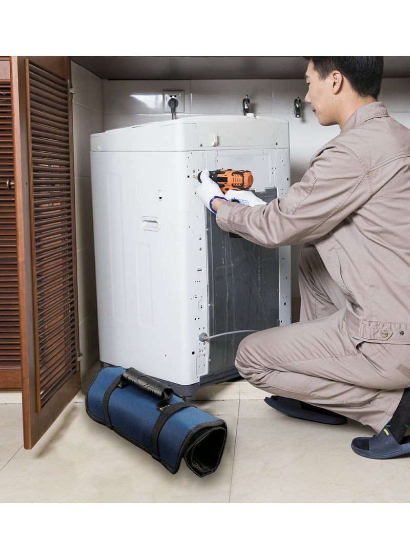 13 Pockets Tool Roll Wrench Roll Pouch, Tarp Wrench Roll Organizer, Portable Tool Pouch for Electrician, Plumber, Carpenter, or Mechanic