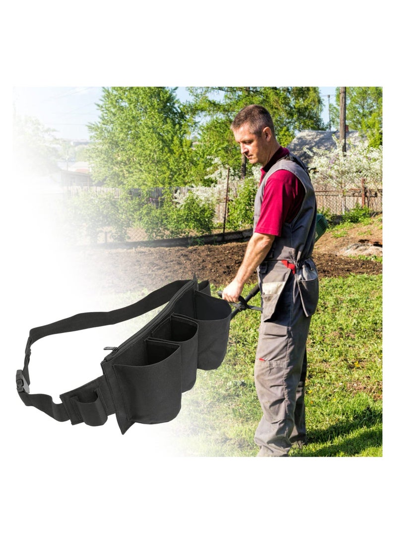 Waist Tools Bag Adjustable Tool Pouch with Tightness Zipper Seal Buckle Design for Holding Various Cleaning or Gardening Tools Waterproof Oxford Cloth Cleaner's Bag