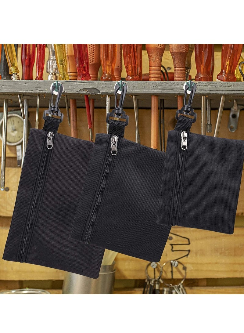 Canvas Bag, Small Parts Tool Organizer with Carabiner, Zip Mini Multipurpose Storage Organizer, Men's Auto Motorcycle Bag (3 Pack)